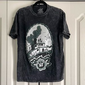 Lost Bros Distressed Steamboat Willie Mickey Mouse Tattoo Disney Tee